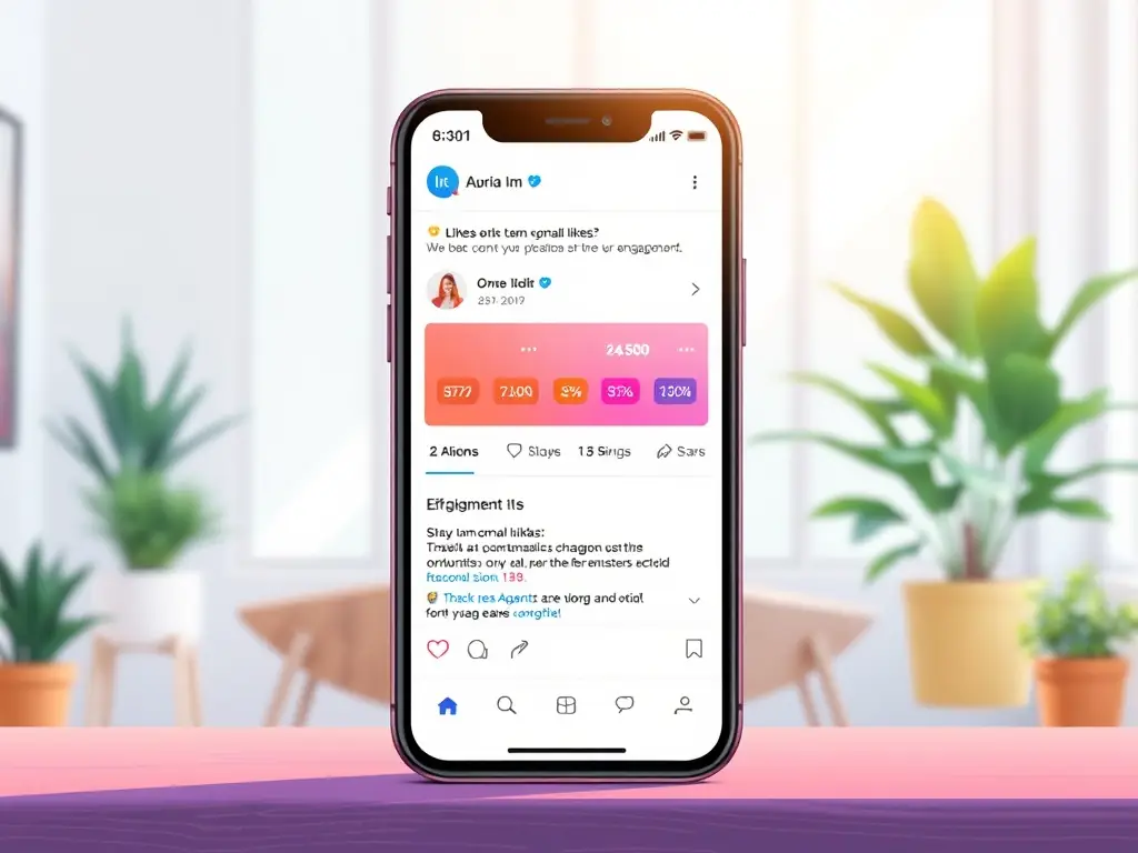 An engaging image showing a social media post with high levels of interaction (likes, comments, shares), visually representing improved engagement through AI-optimized content.