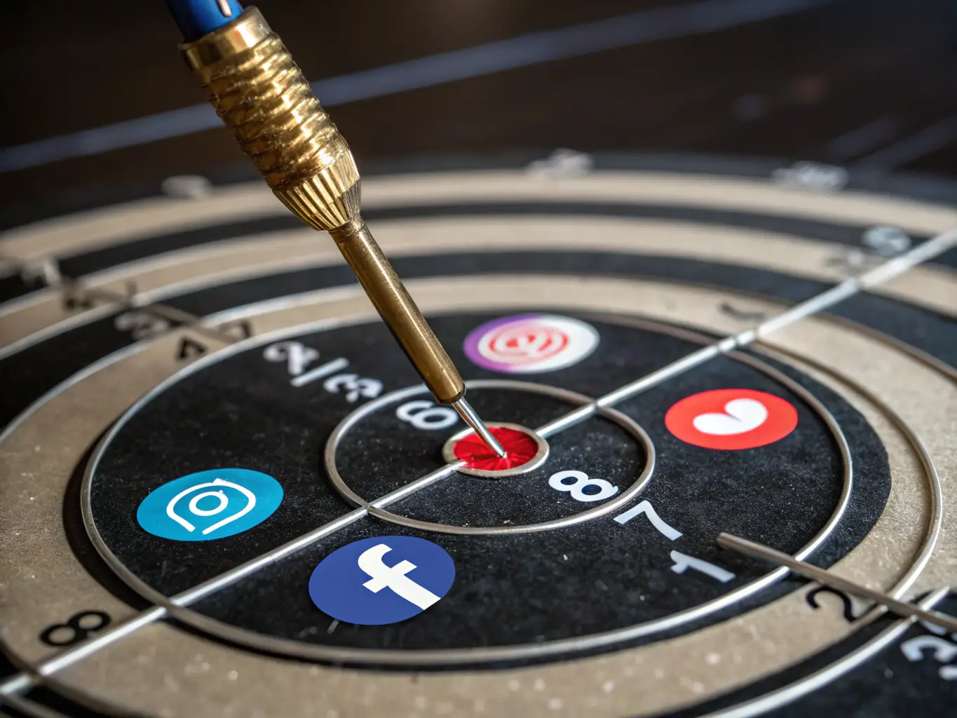 An image depicting a target symbol overlaid on a social media feed, symbolizing precise audience targeting through AI-driven analytics.